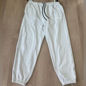 ASRV Light Gray Men's Jogger Sweatpants with Black Drawstring